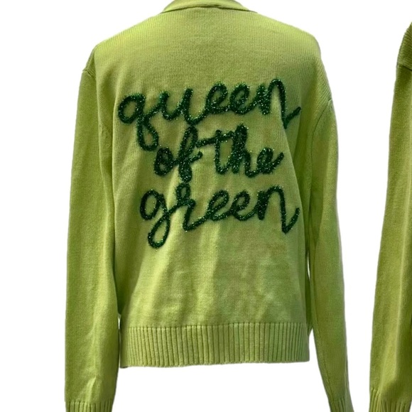 NWT QUEEN OF SPARKLES “Queen of the green” cardigan - Picture 4 of 4